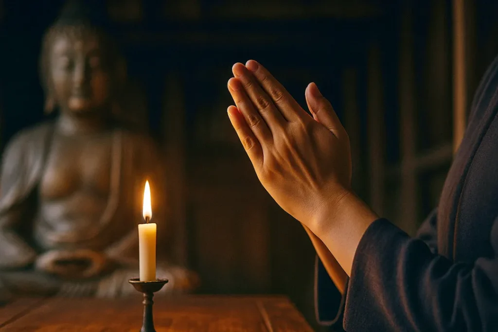 お寺の合掌
