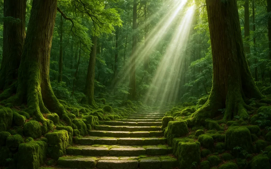 苔むした参道（イメージ）