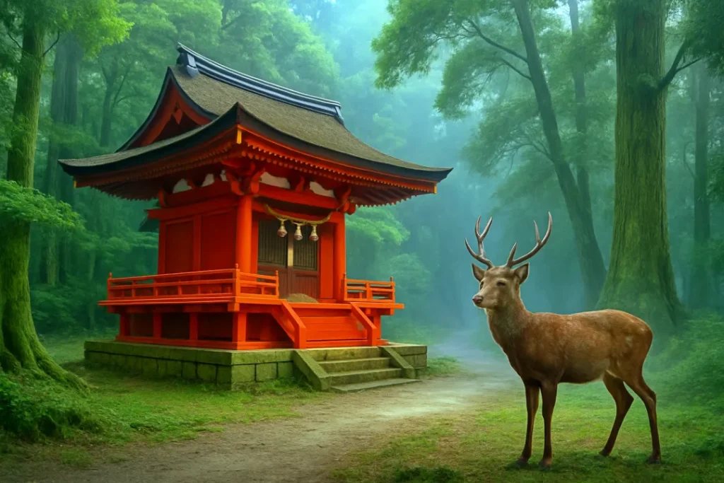 若宮社と神鹿