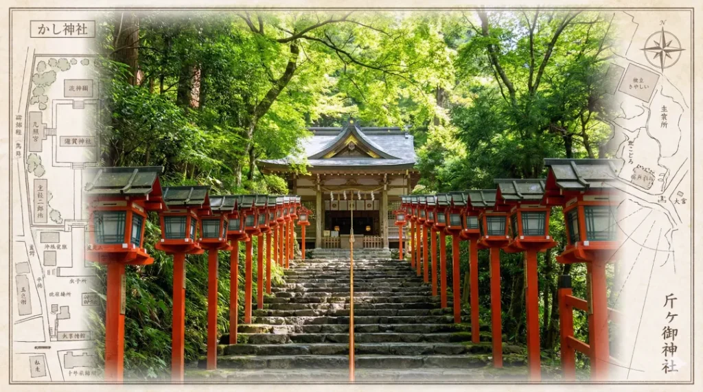 貴船神社参道と古地図