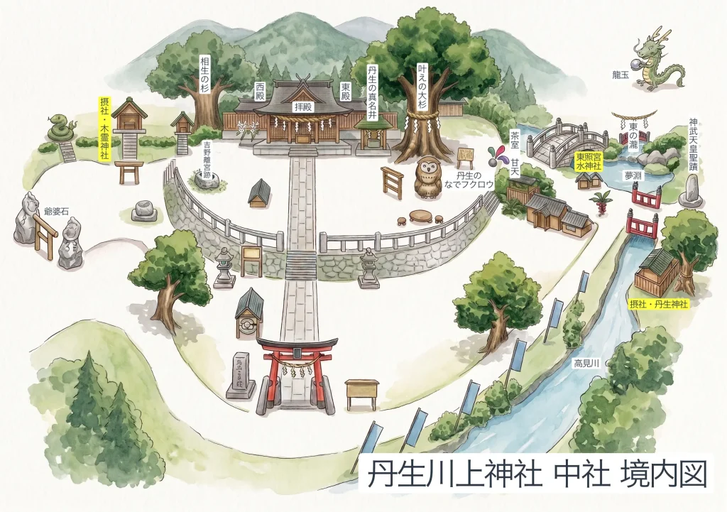 丹生川上神社　中社　境内図